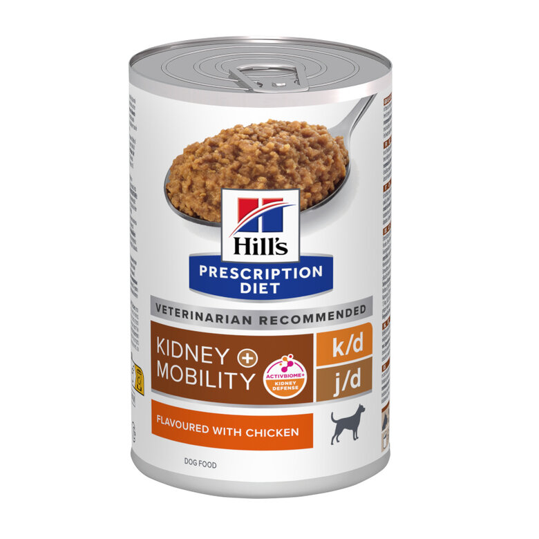 370 g Hill's Prescription Diet Kidney k/d + Mobility j/d Frango lata para cães,  Imagem número 1 370 g Hill's Prescription Diet Kidney k/d + Mobility j/d Frango lata para cães, , large Imagem número 1